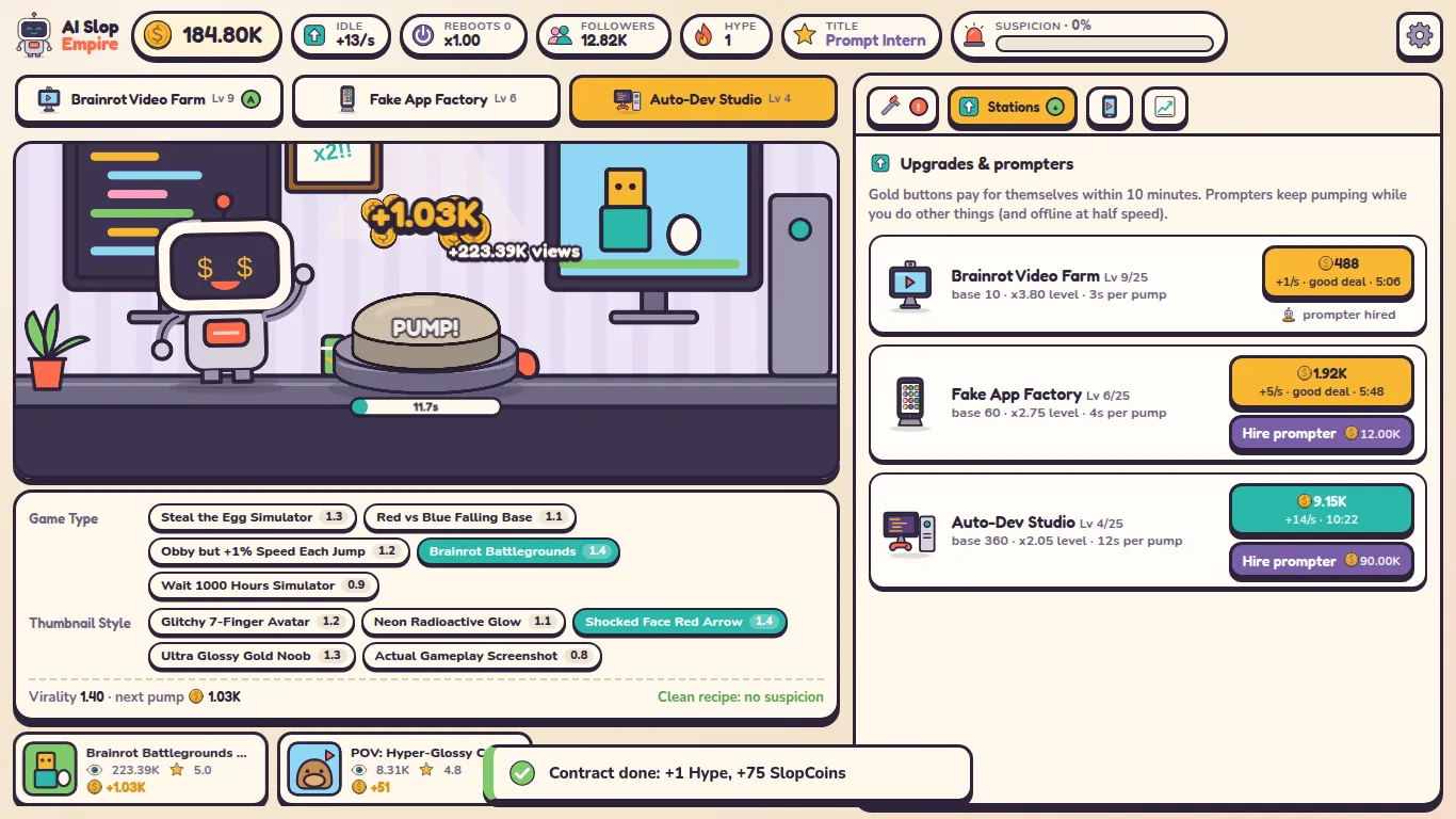 AI Slop Empire – Screenshot 2