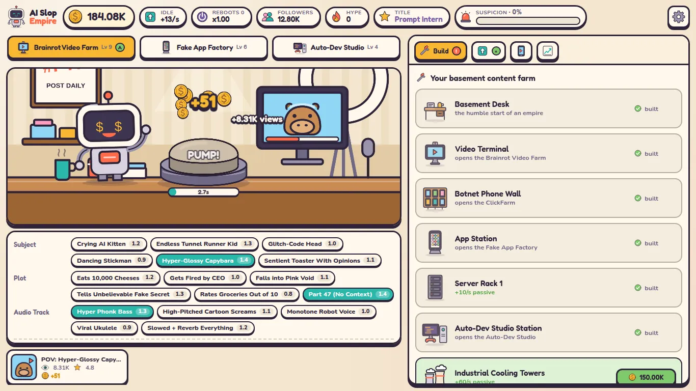 AI Slop Empire – Screenshot 1